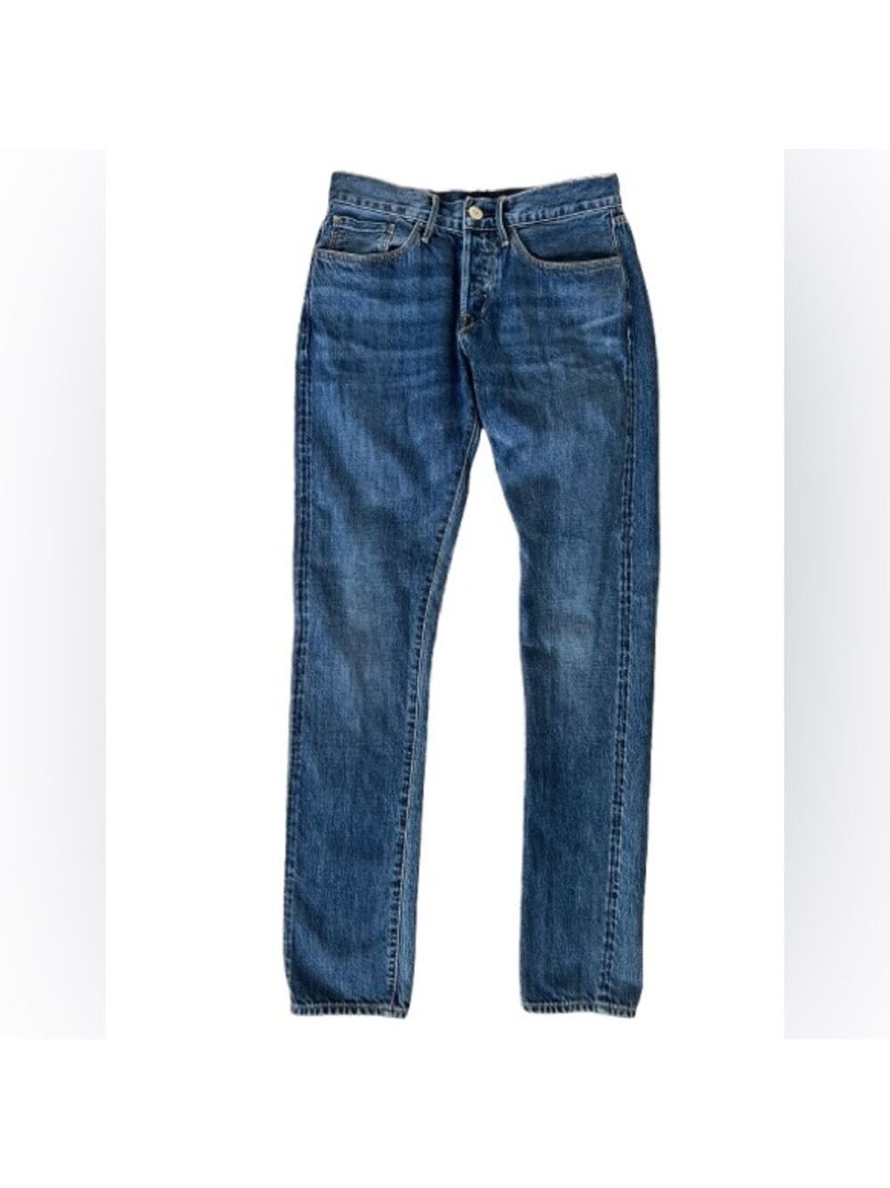 3x1 M3 Men’s Slim Straight Leg Selvage Denim
Medium Wash
Button Fly 
29x34
